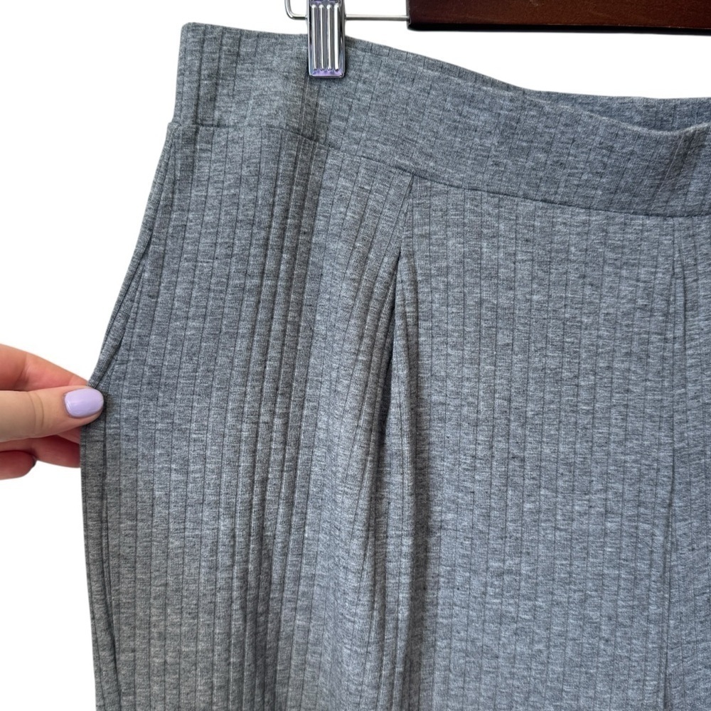 Joe Fresh Wide Leg Ribbed Elastic Waist Loose Fit Grey Pants Women's XL - Picture 3 of 9